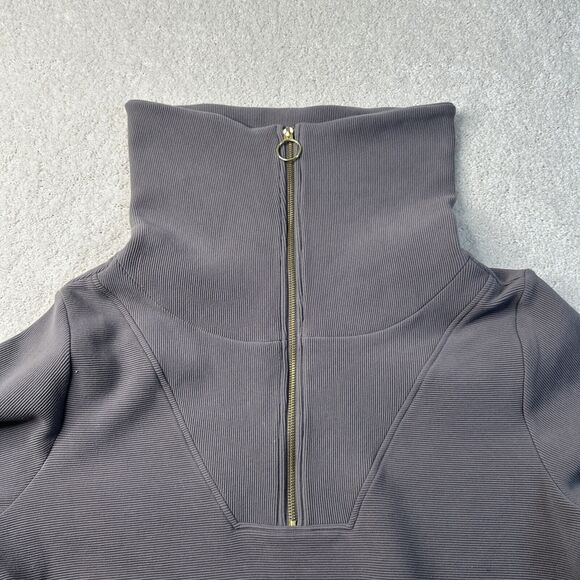 $158 Anthropologie Varley Vine Half-Zip Pullover Women's Size Large Ribbed‎ Grey - Picture 3 of 16
